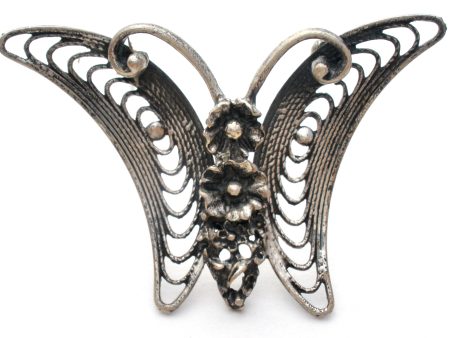 Beau Butterfly Brooch Sterling Silver Vintage For Discount