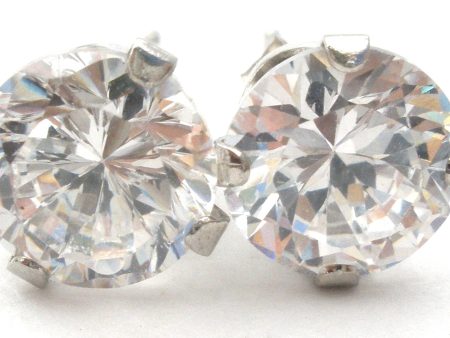 3 Carat Clear CZ Stud Earrings 14K Gold Online now