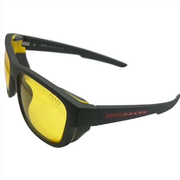 Prada SPS 07W DG0-09R 59#17 130 3N Sunglasses - Black Frame, Yellow Lens Online Sale