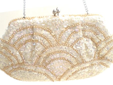 Vintage Iridescent Sequin & Pearl Purse La Regale Hot on Sale