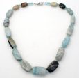 Chunky Blue Lace Agate Bead Necklace 19  Fashion