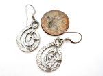 Silver Dangle Spiraling Earrings Pierced Supply