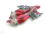 Coro Calopsitta Pink Bird Duette Brooch Set c. 1941 Hot on Sale