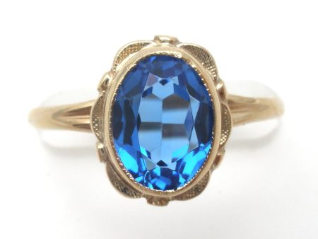 10K Gold Sapphire Ring Size 6.25 Vintage on Sale