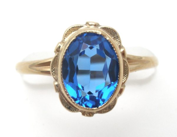 10K Gold Sapphire Ring Size 6.25 Vintage on Sale