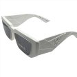 Prada SPR 11Z 461-5S0 45#17 140 3N Sunglasses - White Frame, Grey Lens For Sale