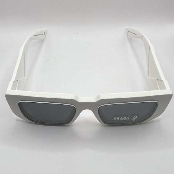 Prada SPR 11Z 461-5S0 45#17 140 3N Sunglasses - White Frame, Grey Lens For Sale