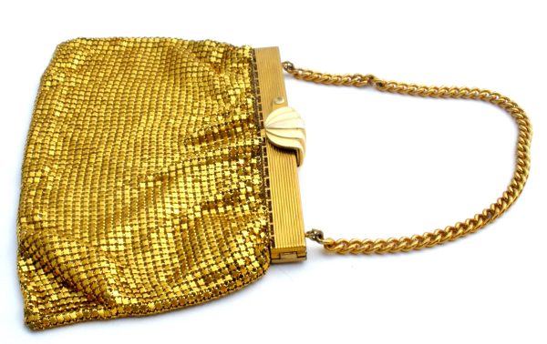 Vintage Gold Tone Metal Mesh Purse on Sale