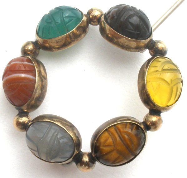 Admark Scarab Gemstone Brooch GF Pin Vintage Hot on Sale