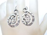 Silver Dangle Spiraling Earrings Pierced Supply