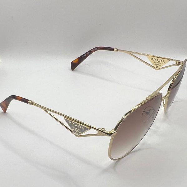 Prada PR 73ZS 2VN-3DO 58#14 140 Sunglasses - Gold Frame, Brown Gradient Lens Hot on Sale