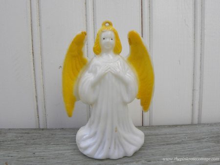 Vintage Hard Plastic Christmas Angel Ornament Fashion