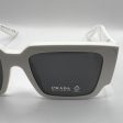 Prada SPR 12Z 461-5S0 53#19 140 3N Sunglasses - White Frame, Grey Lens Fashion