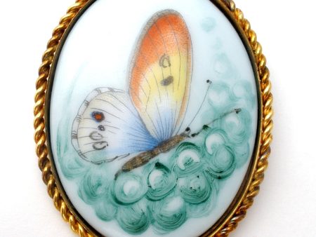 Butterfly Pendant Brooch 12K GF Sheila Vintage Supply