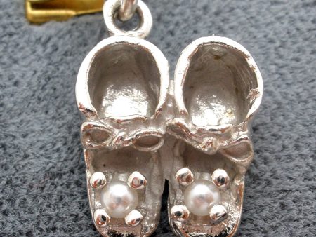 Sterling Silver Baby Booties Charm Vintage Hot on Sale