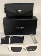 Prada SPR 11Z 461-5S0 45#17 140 3N Sunglasses - White Frame, Grey Lens For Sale