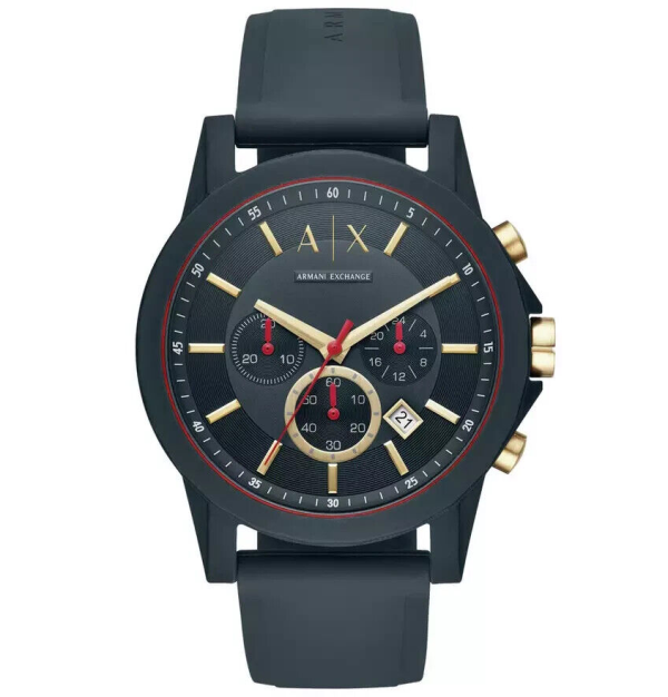 Armani Exchange Blue Chronograph Men s Watch | Gold-Tone Hands | Warranty Online Sale