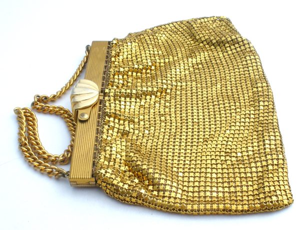 Vintage Gold Tone Metal Mesh Purse on Sale