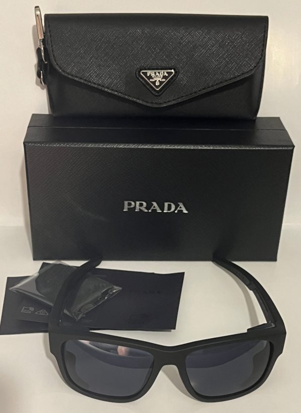 Prada Linea Rossa SPS 07W DG0-09R 59#17 130 3N Sunglasses - Black Frame, Grey Lens Discount