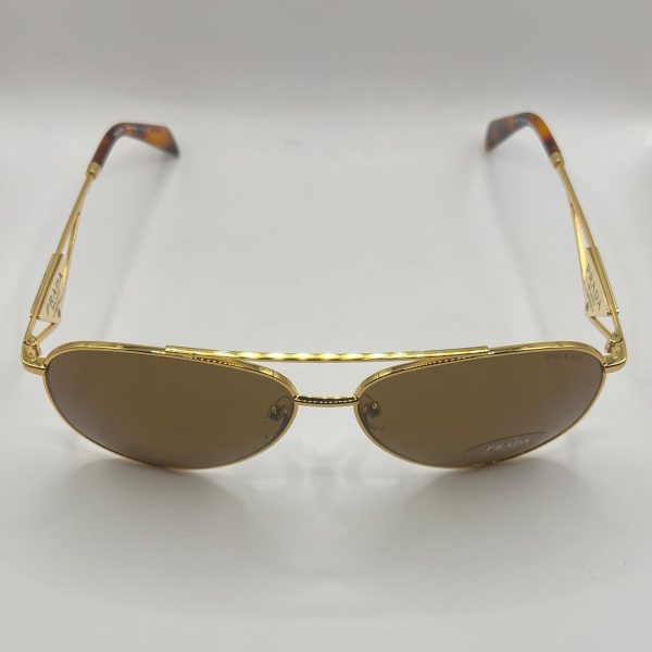 Prada PR 73ZS 5AK-01T 58#14 140 Sunglasses - Gold Frame, Brown Lens on Sale