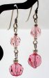 Pink Crystal Bead Earrings Sterling Silver Cheap