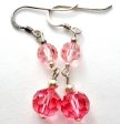 Pink Crystal Bead Earrings Sterling Silver Cheap