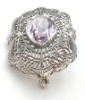 Antique 10K White Gold Amethyst Brooch Pin Online