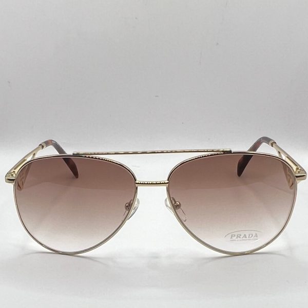 Prada PR 73ZS 2VN-3DO 58#14 140 Sunglasses - Gold Frame, Brown Gradient Lens Hot on Sale