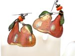 Enamel Pear Earrings Sterling Silver Dangles Supply