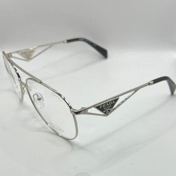 Prada PR 73ZS 1BC-08N 58#14 140 Sunglasses - Silver Frame, Clear Lens For Cheap