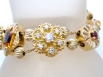 10K 14K Gold Gemstone Slide Bracelet Vintage Hot on Sale