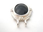 Black Onyx Pendant Slide Vintage For Sale