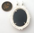 Black Onyx Pendant Slide Vintage For Sale