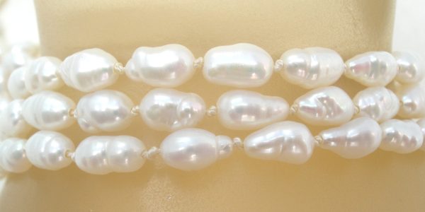 14K Gold Freshwater Pearl Bracelet Triple Strand For Discount