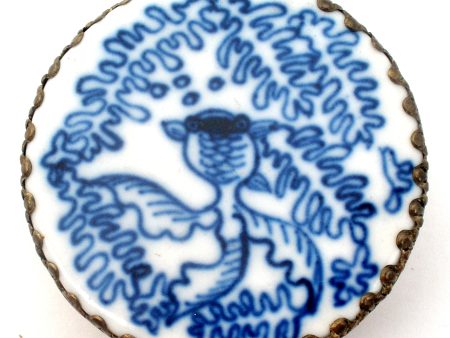 Blue & White Porcelain Trinket Box Vintage For Cheap