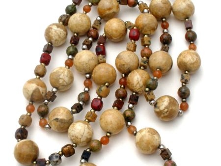 Agate Jasper & Carnelian Bead Necklace 34  Online Hot Sale