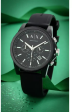 Used Armani Exchange Men s Black Silicone Chronograph Watch AX1326 - 44mm, Date Displ Online now