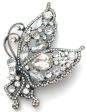 Butterfly Brooch Pin with Clear Rhinestones Vintage Online now