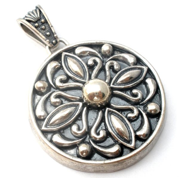 Mexican Samara Medallion Pendant Sterling Silver For Discount