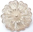 Sterling Silver Cannetille Flower Brooch Pin Vintage Discount