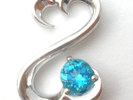 Alwand Vahan Blue Topaz Heart Pendant Sterling Silver For Cheap