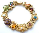 10K 14K Gold Gemstone Slide Bracelet Vintage Hot on Sale