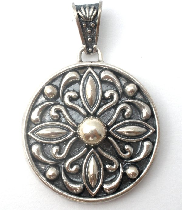 Mexican Samara Medallion Pendant Sterling Silver For Discount